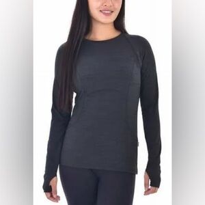Spyder long sleeve brushed‎ active top dark gray women’s size XXL zipper pocket